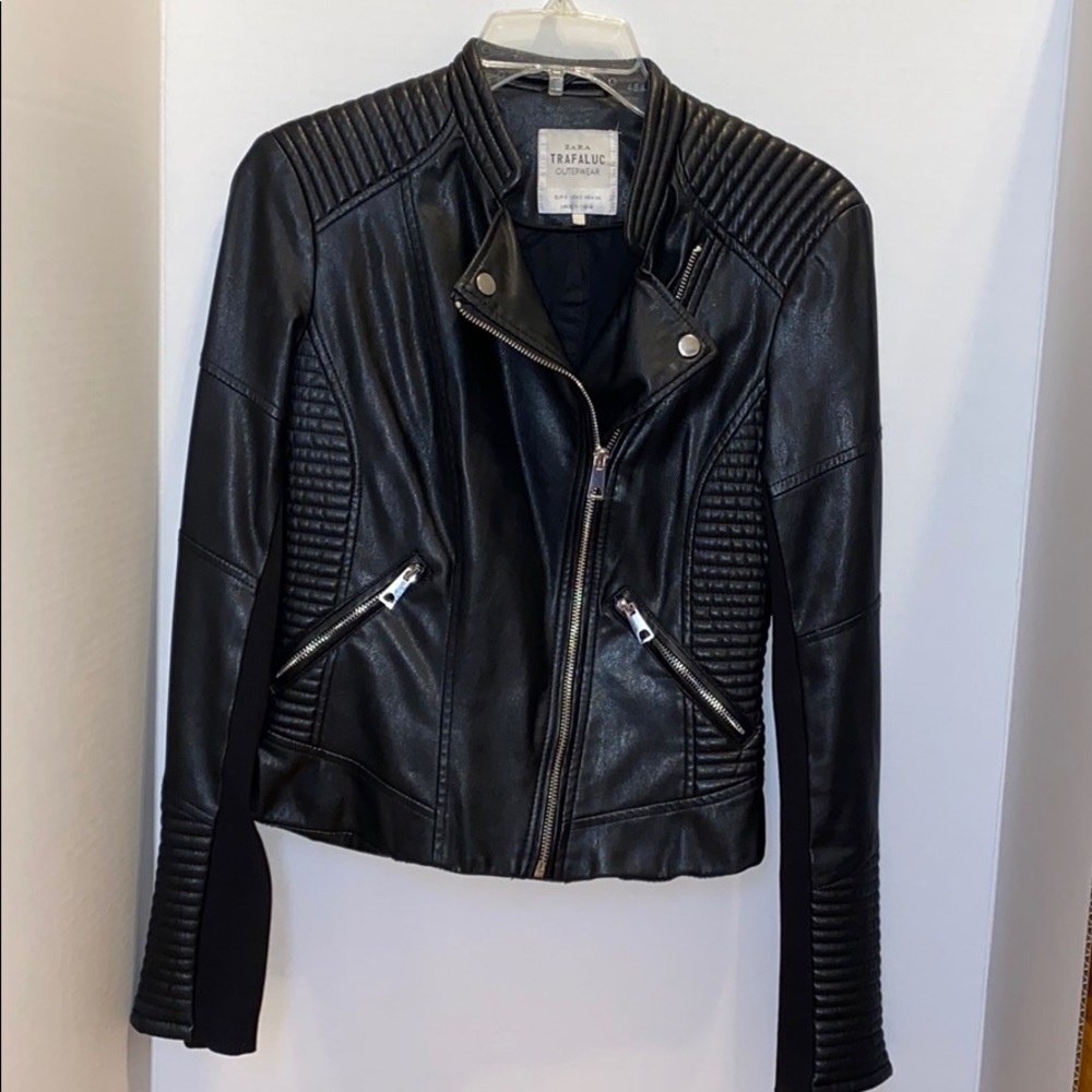 Zara Traufalic Outwear “leather”moto jacket size S